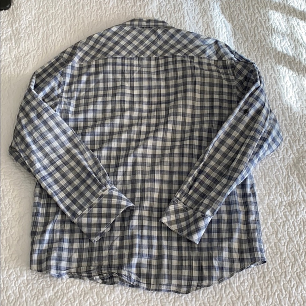 Blue plaid button up - Picture 3 of 3